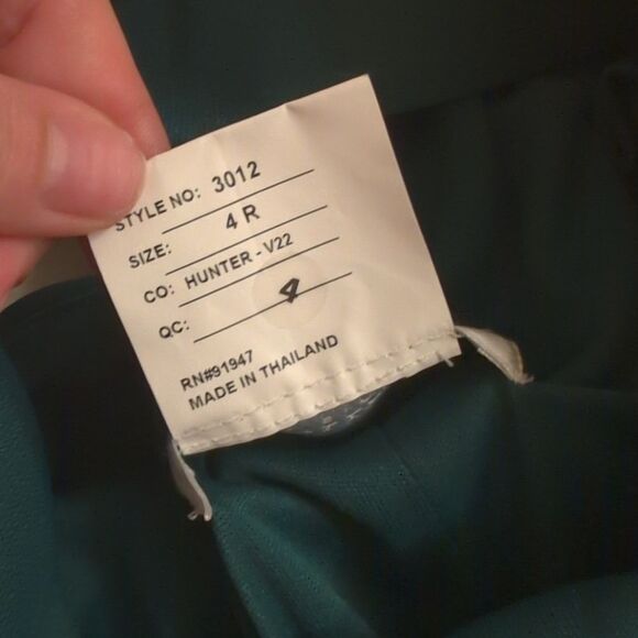 NWT Dessy Collection Off-the-Shoulder Criss Cross Back Trumpet Gown Green 4 - Picture 12 of 14